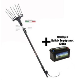 Σετ Ελαιοραβδιστικό karbonium EVO 12Volt (Eco Genius) ZANON Ιταλίας & μπαταρία βαθιάς εκφόρτισης 120Ah