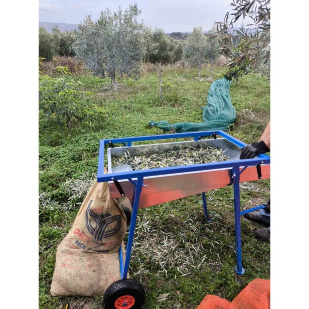 Κόσκινο διαχωρισμού ελιάς-φύλλων γαλβανιζέ χειροκίνητο ΜΕ ΤΡΟΧΟΥΣ ΕΛΑΙΟΡΑΒΔΙΣΤΙΚΑ ΜΗΧΑΝΗΜΑΤΑ 
