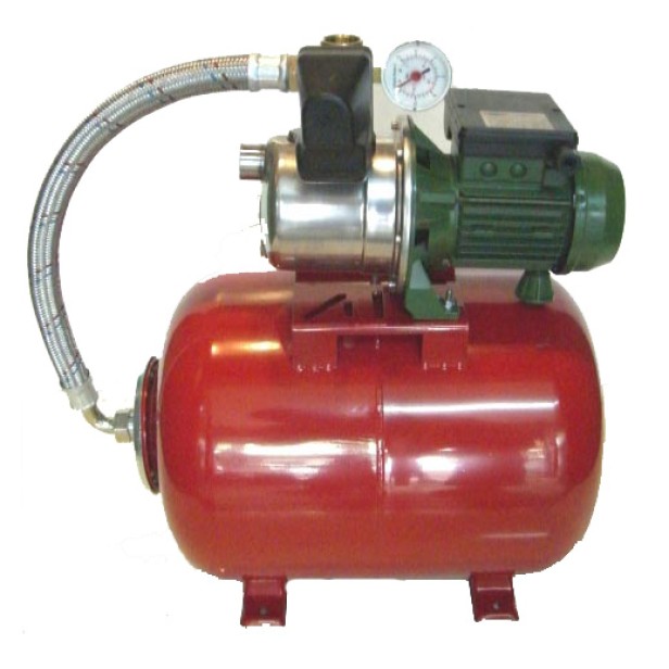 Pressure Tank Set with automatic suction pump JET 80 INOX (24Lit horizontal)  Pressure Pump Sets - Pressure Vessels - Accessories